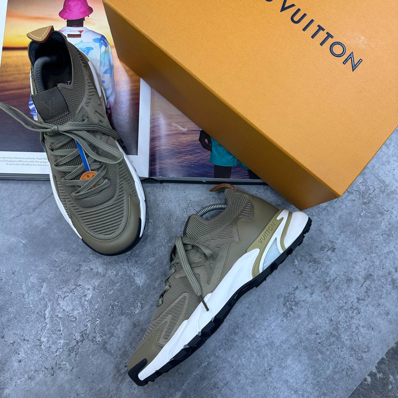 Louis Vuitton Runner Tactic Trainer Sneakers in Olive Green Mens UK Reps 1:1 Quality