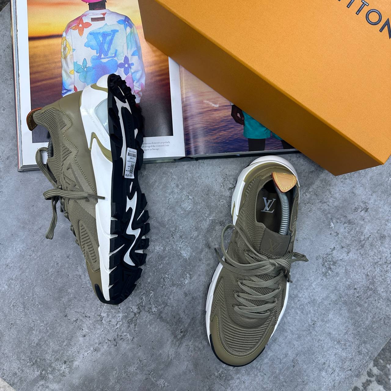Louis Vuitton Runner Tactic Trainer Sneakers in Olive Green Mens UK Reps 1:1 Quality