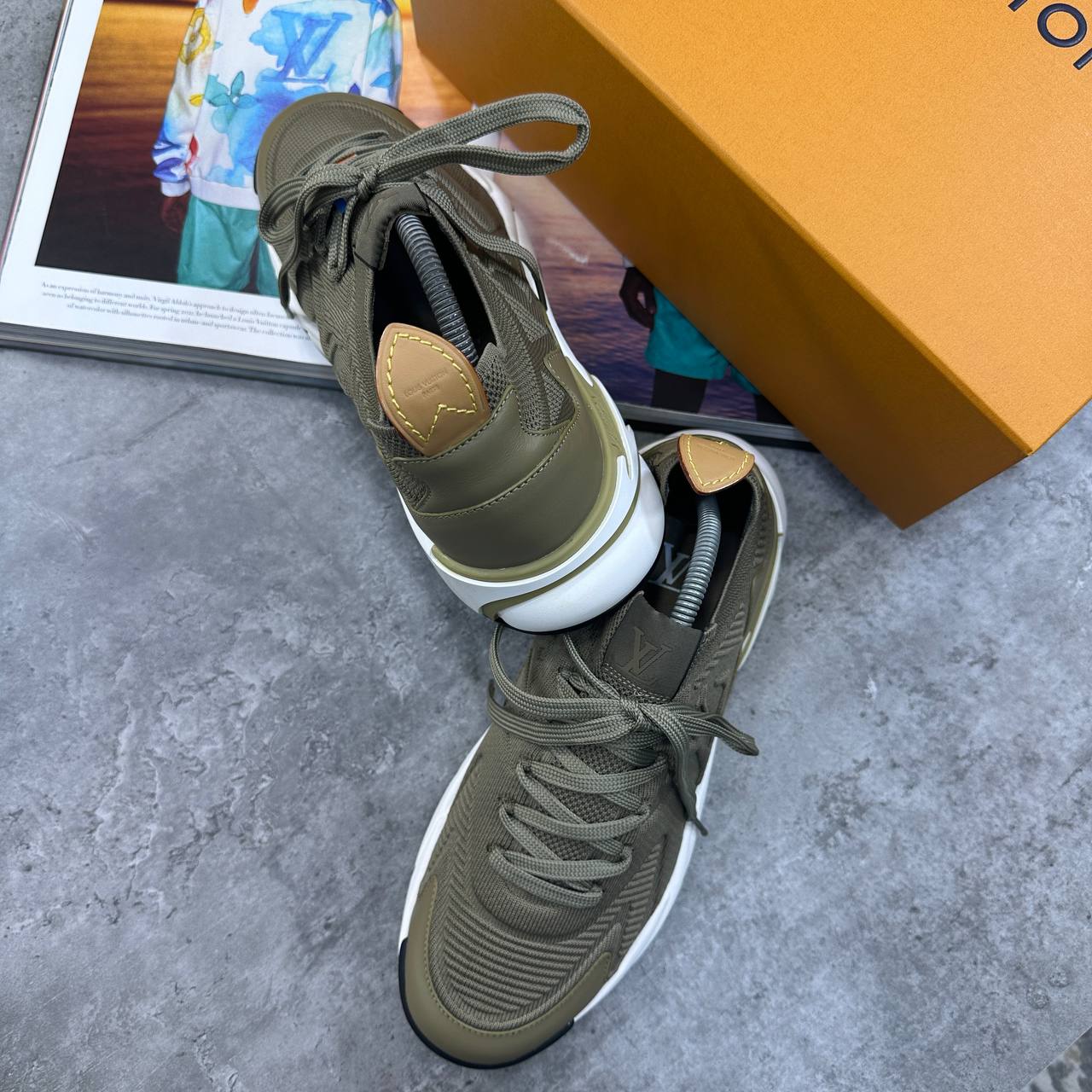 Louis Vuitton Runner Tactic Trainer Sneakers in Olive Green Mens UK Reps 1:1 Quality