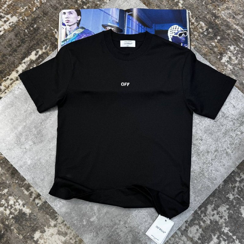 Off-White Men's Luxury Minimalist Logo Crewneck T-Shirt UK Reps AA Quality