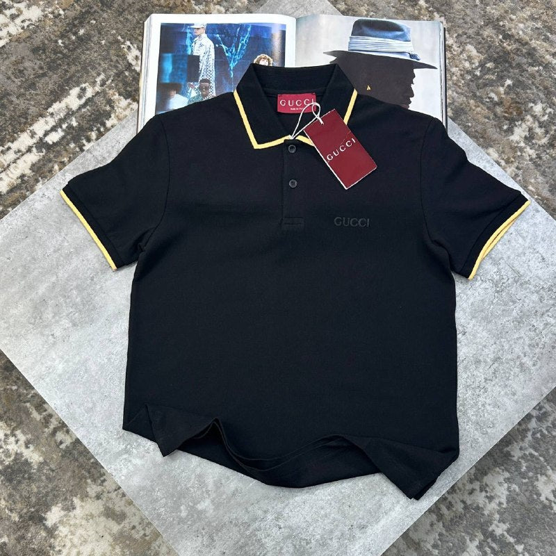 Gucci Men's Luxury Tonal Logo Cotton Polo Shirt UK Reps AAA Quality