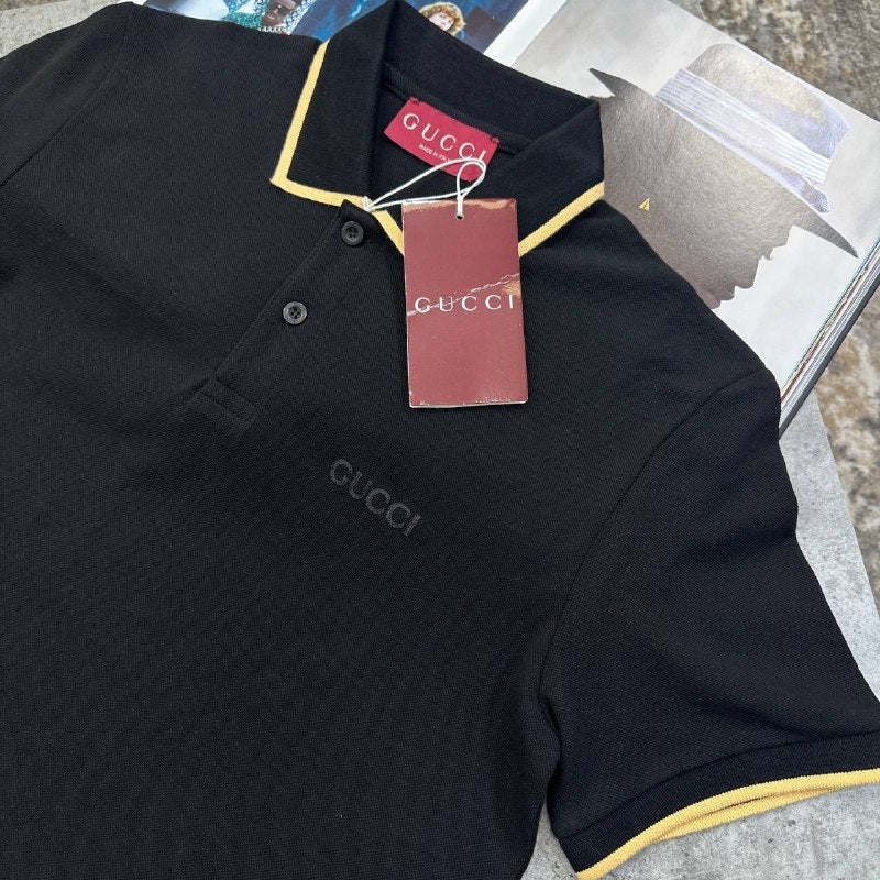 Gucci Men's Luxury Tonal Logo Cotton Polo Shirt UK Reps AAA Quality