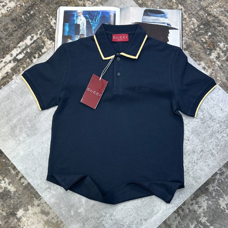 Gucci Men's Luxury Tonal Logo Cotton Polo Shirt UK Reps AAA Quality