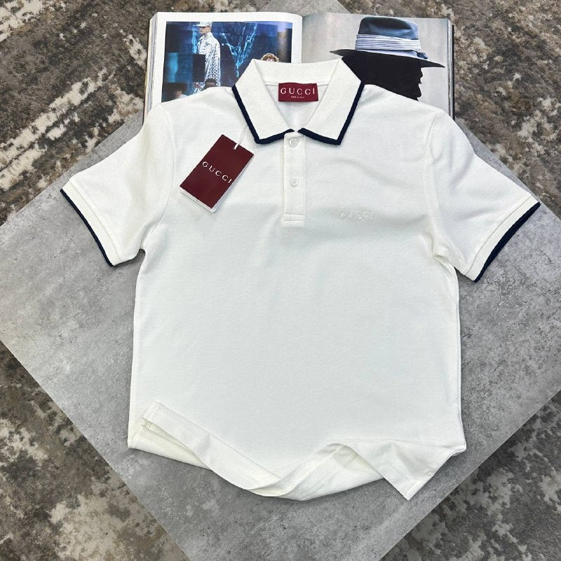 Gucci Men's Luxury Tonal Logo Cotton Polo Shirt UK Reps AAA Quality