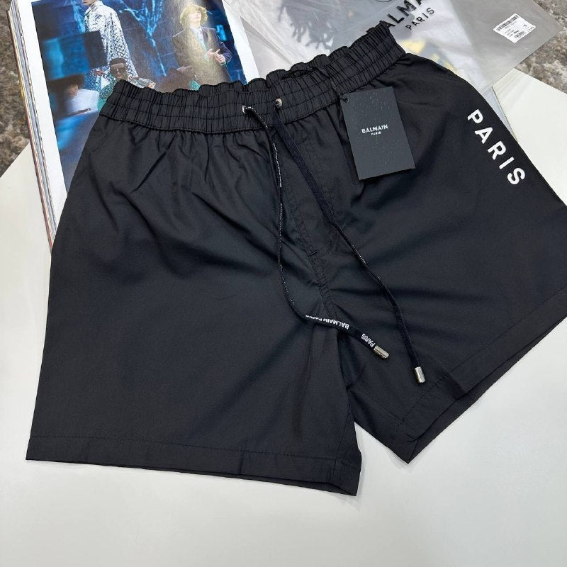 Balmain Paris Men's Luxury Logo Print Black Swim Shorts UK Reps AAA Quality