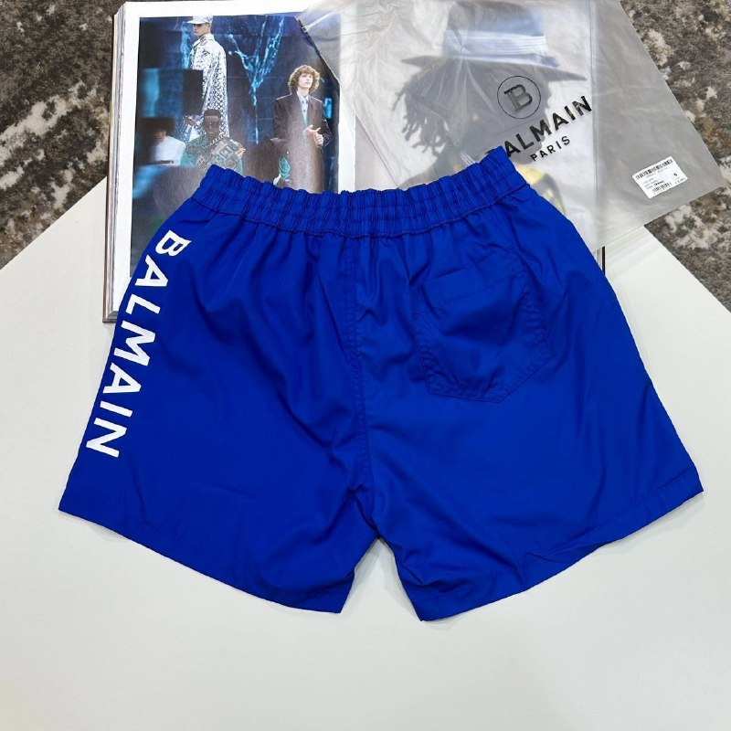 Balmain Paris Men's Luxury Logo Print Black Swim Shorts UK Reps AAA Quality