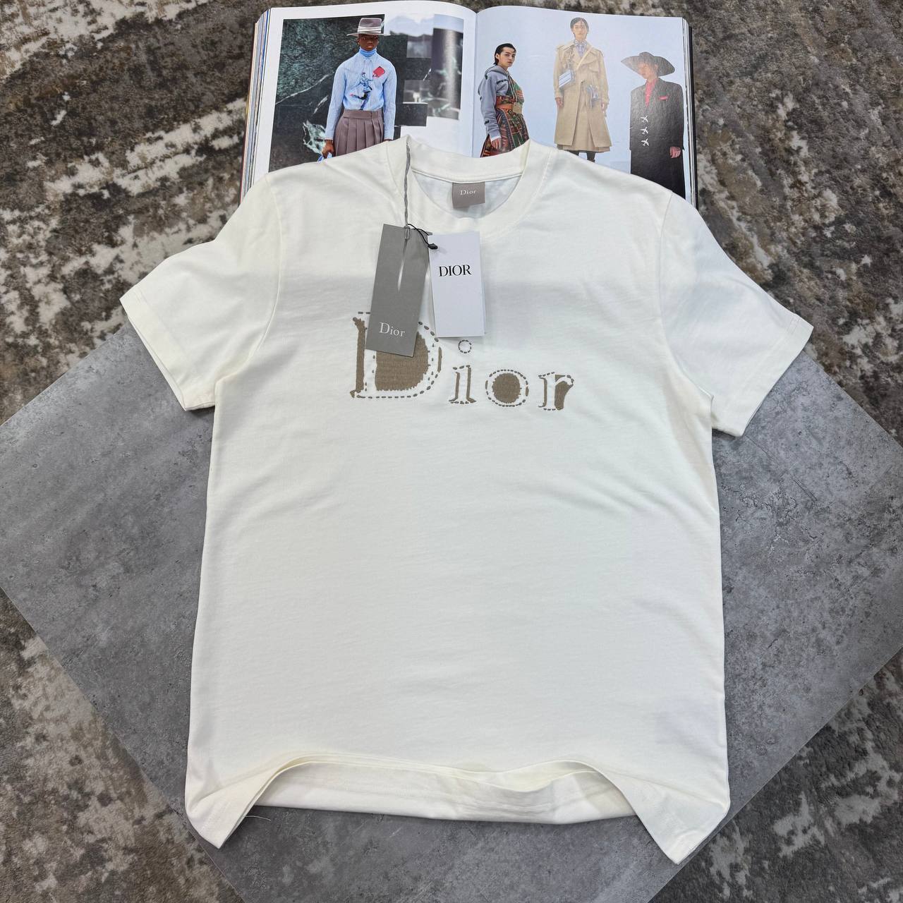 Dior Men's Luxury Oblique Pattern Patch Logo Cotton T-Shirt UK Reps AAA Quality