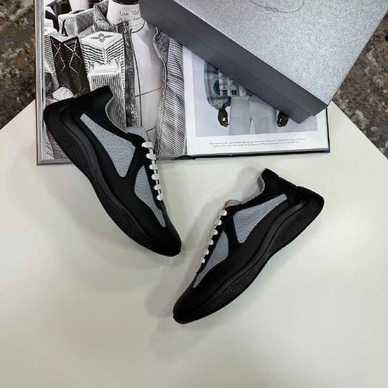 Prada America’s Cup Soft Rubber & Bike Fabric Sneakers UK Reps AAA+ Quality