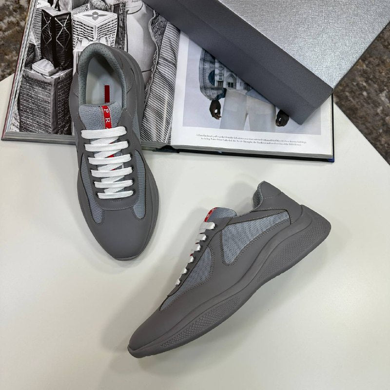 Prada America’s Cup Soft Rubber & Bike Fabric Sneakers UK Reps AAA+ Quality