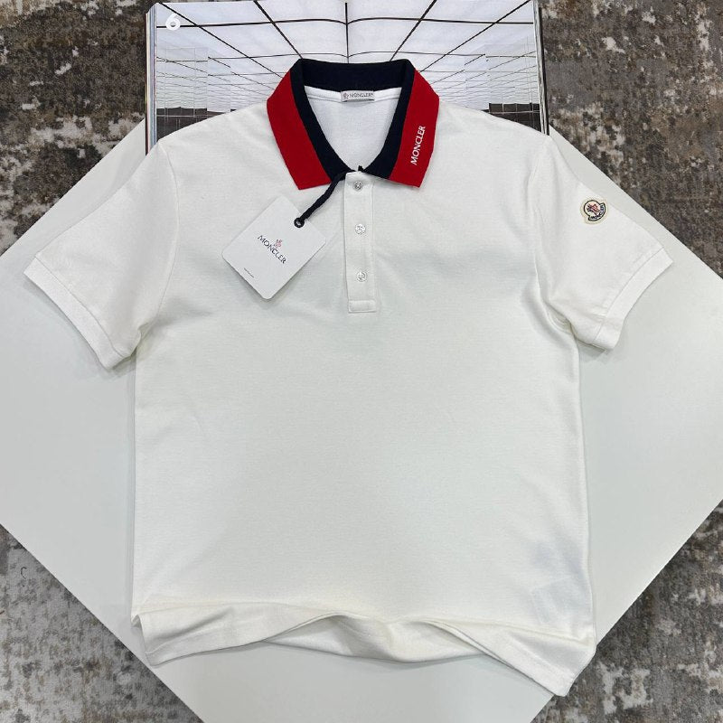 Moncler Embroidered Logo Cotton Piquet Polo Shirt in 3 Colors UK Reps AAA+ Quality