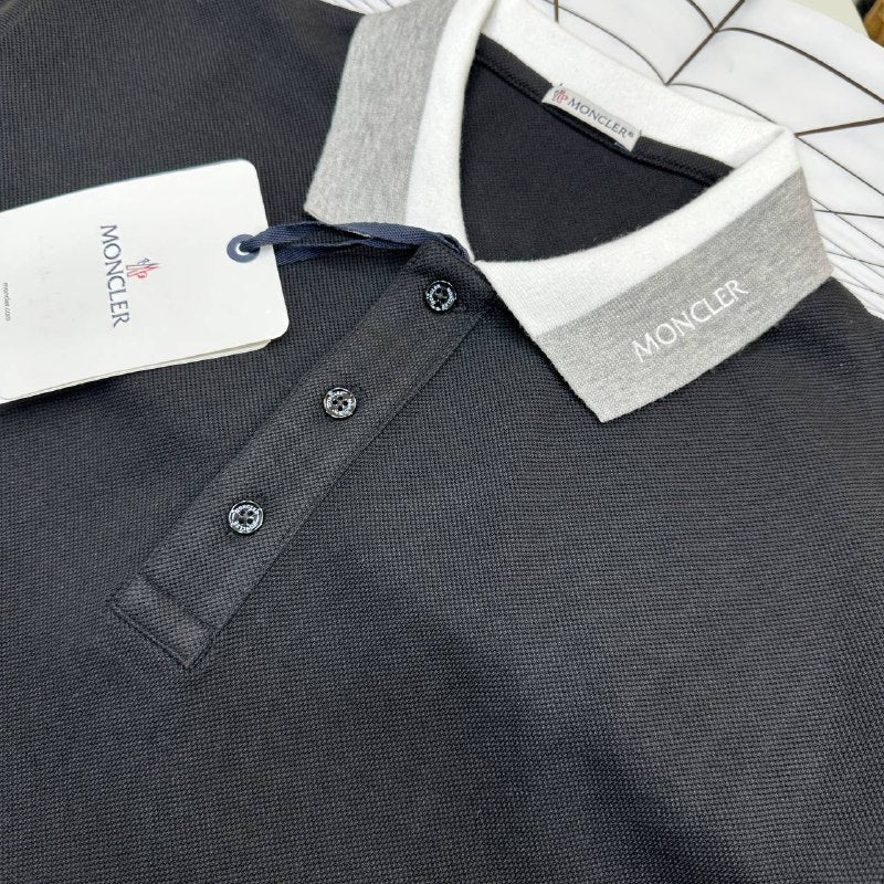 Moncler Embroidered Logo Cotton Piquet Polo Shirt in 3 Colors UK Reps AAA+ Quality