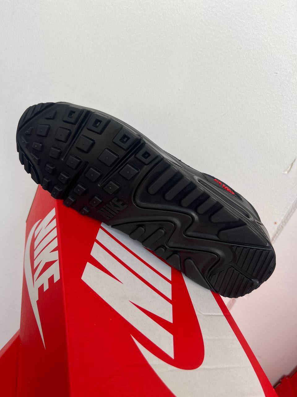 Nike Air Max 90 Three Swooshes - Black Habanero Red (GS) Replica Trainers For MEN Sale UK