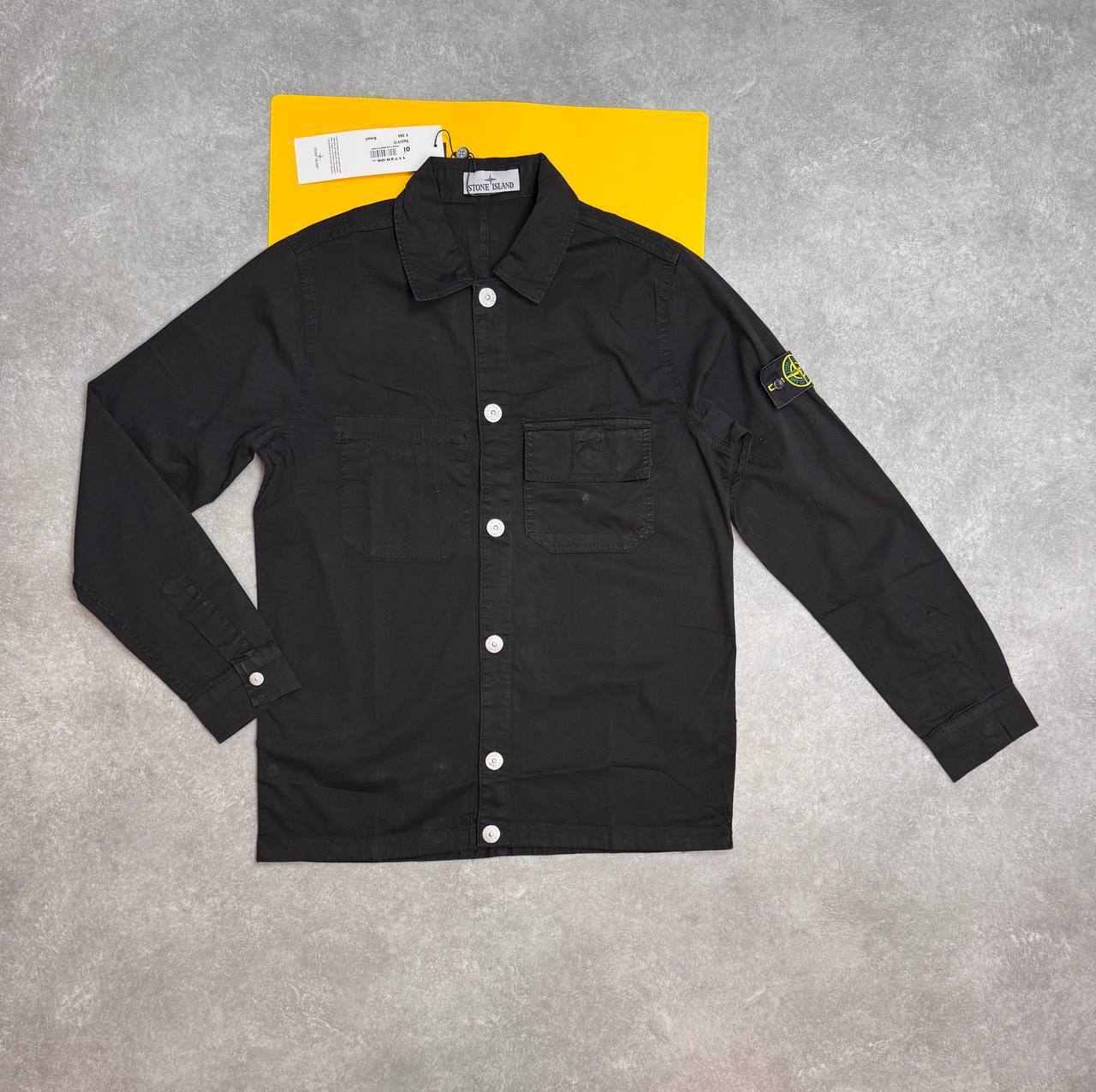 Stone Island Men's Gray & Black Cotton OVERSHIRT  Ripstop Shirt Sale UK