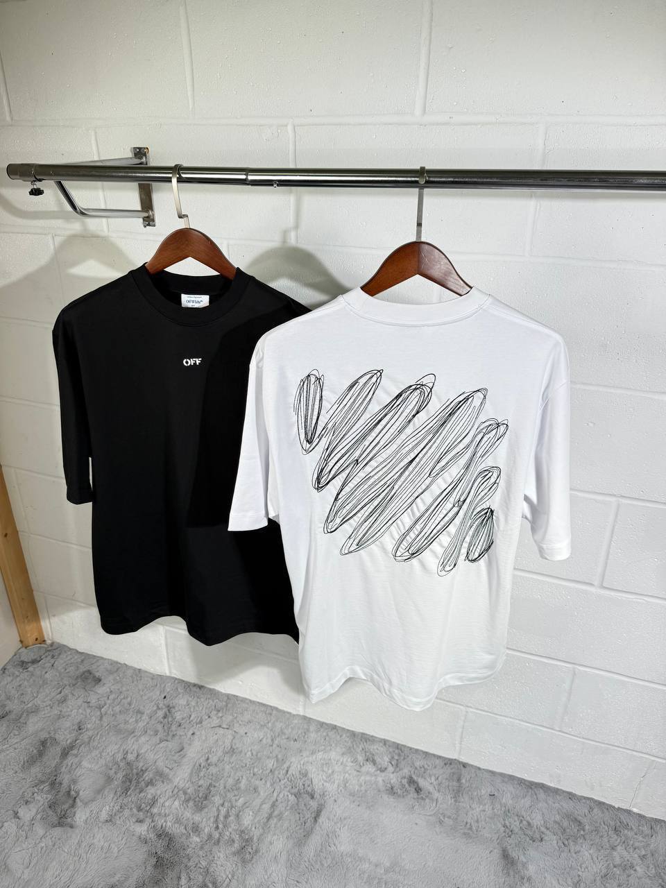 Off White Diags Skate T-shirt Mens Fashion Short Sleeve in 2 Colors UK Reps AAA Quality