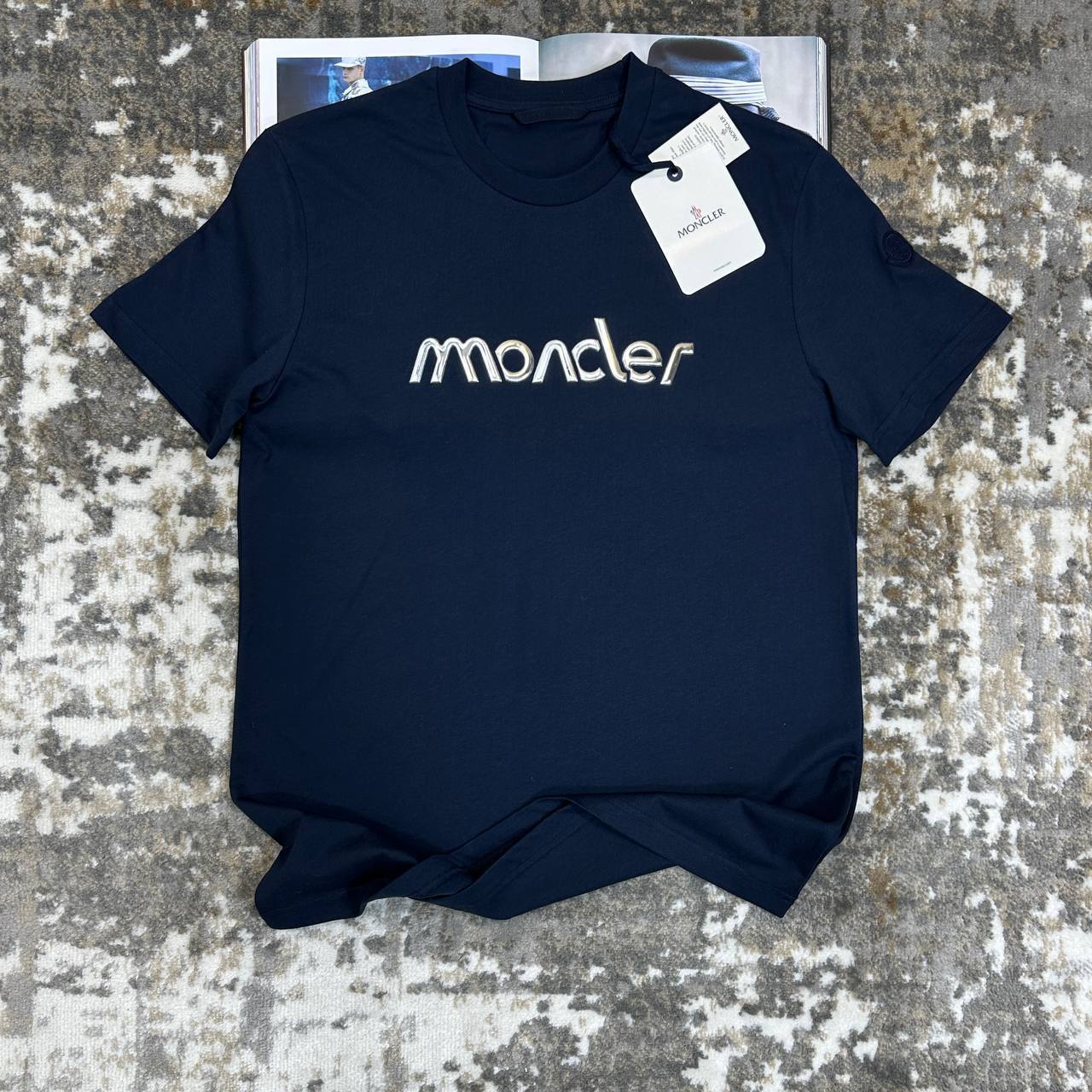 Moncler Raised-Logo Cotton T-Shirts Short Sleeve in Multiple Colors for Mens Best Sale UK Reps AAA Quality