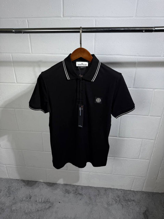 Stone Island Slim Fit Short Sleeve Polo Shirt with Striped in 2 Colors Mens UK Reps AAA Quality