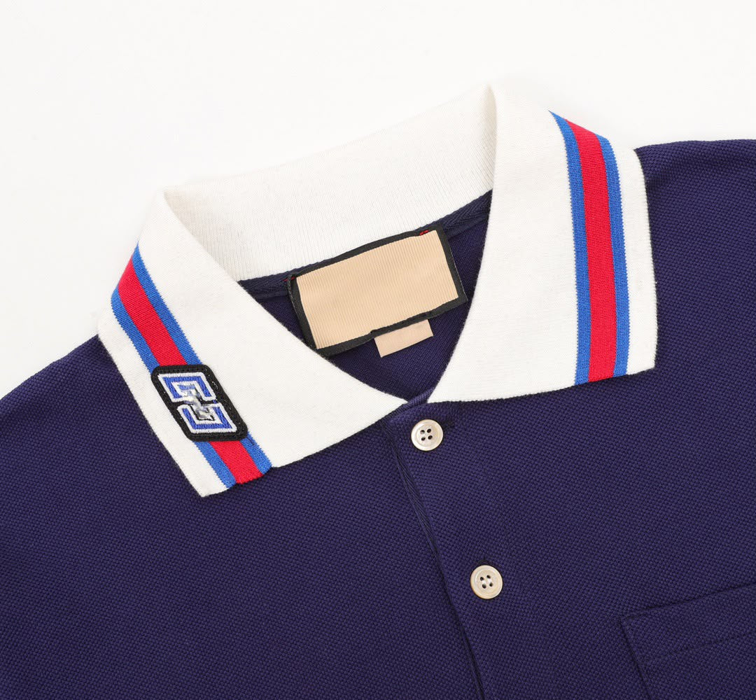 Gucci Interlocking GG Logo Polo Shirts Mens in 2 Colors UK 1:1 Reps Quality