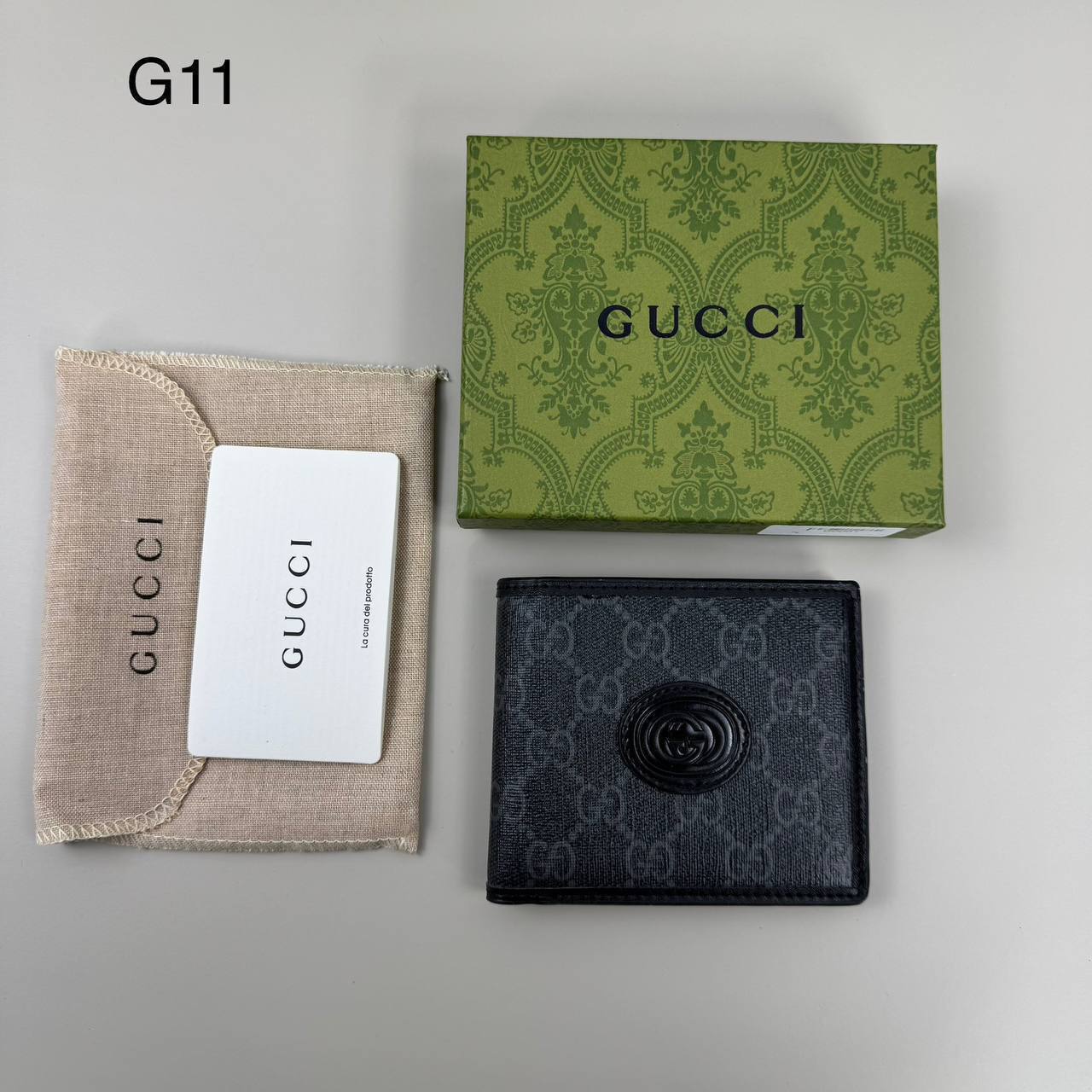 GUCCI GG Supreme Interlocking  Black Wallet For Men Sale UK