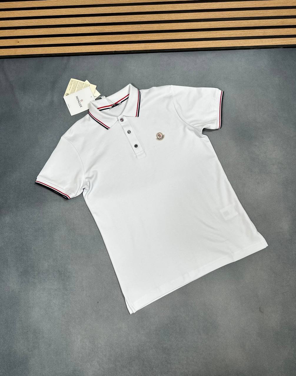 Moncler Logo-Appliquéd Striped Cotton-Piqué Replica Short Sleeve Polo Shirt For MEN Sale UK