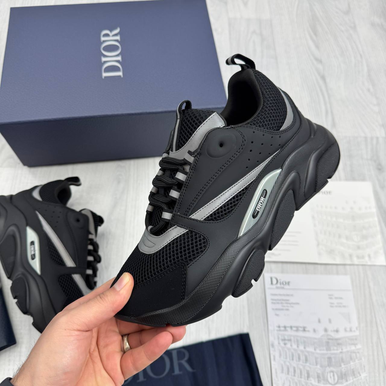 Dior B22 Black Reflective Trainer For Men AAA Quality sale UK