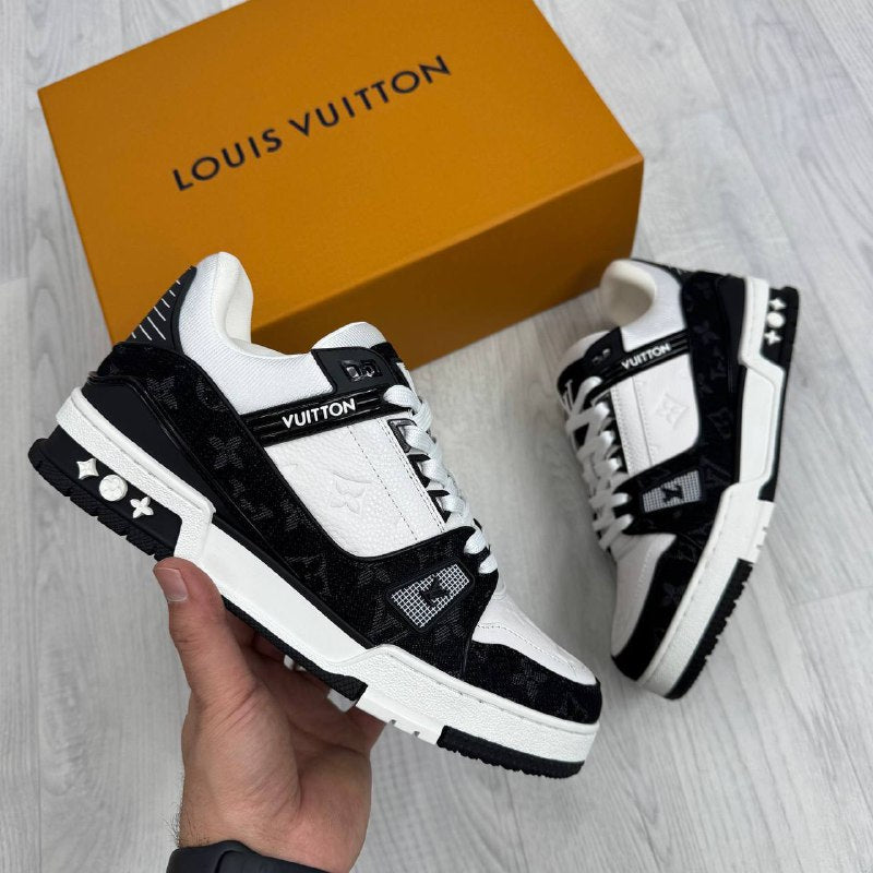 Louis Vuitton Denim Trainers Black shoe for MEN AAA Quality Reps Sale UK