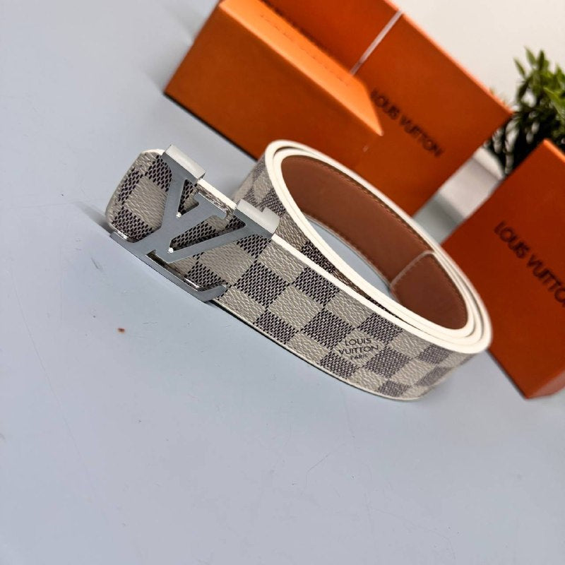 Louis Vuitton Azur Blue/White Initiales Damier Belt Sale UK