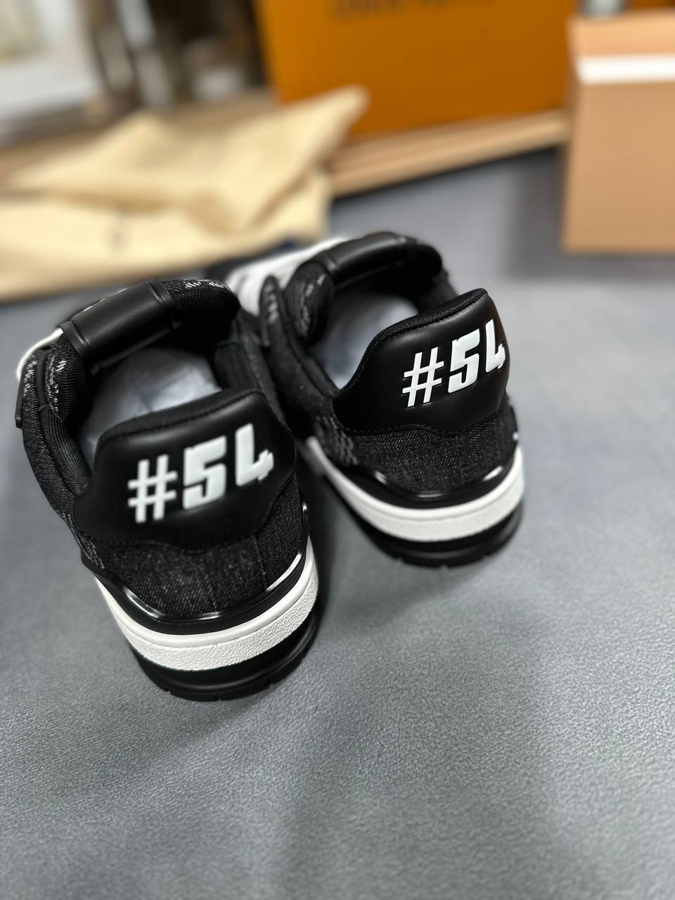 Louis Vuitton LV Trainer Black Damier 3D Denim Sneakers for Men Sale UK