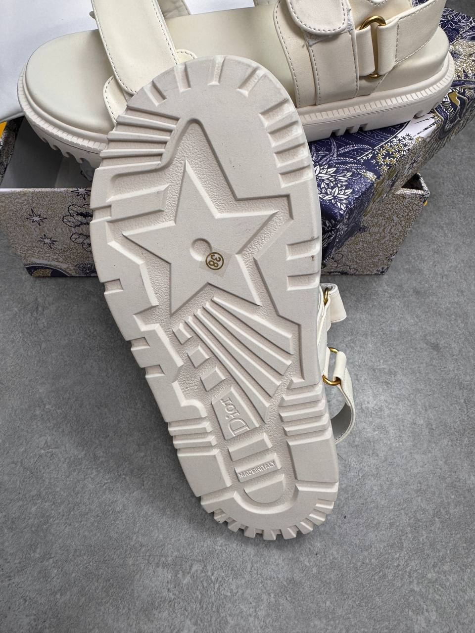 Dior Women Shoes DiorAct Sandal White Lambskin Gold-Finish Metal Sale UK