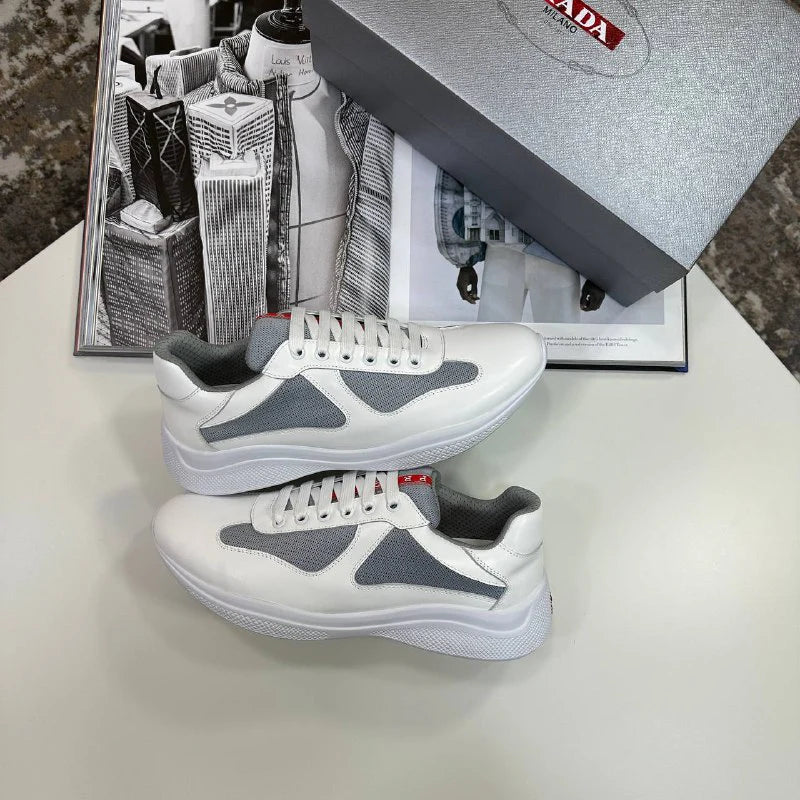 Prada America's Cup Bike Fabric Mens Sneakers White UK Reps AAA Quality