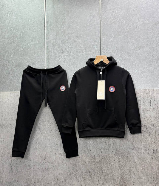 Canada Goose Huron Logo Kids Tracksuit CG in Black Color Best Sale UK Reps AAA Quality