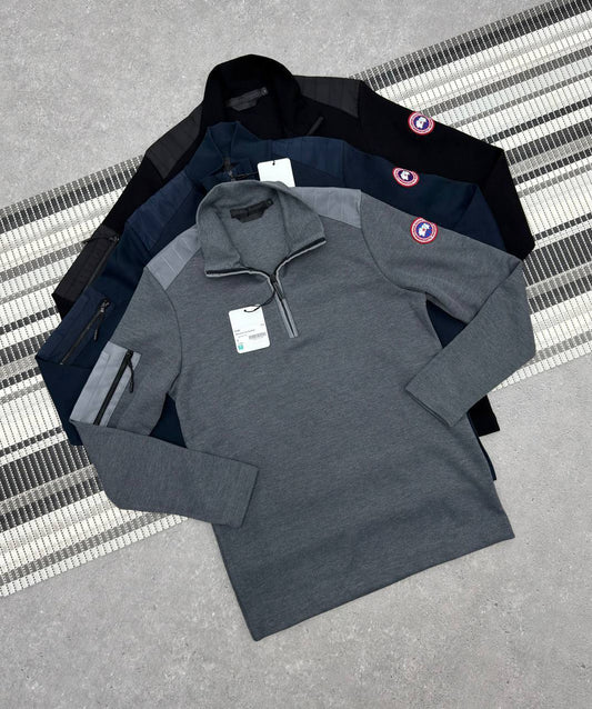 Canada Goose Hybridge Knit Half Zip Sweatshirt Mens in Multiple Colors Best Sale UK Reps AAA Quality