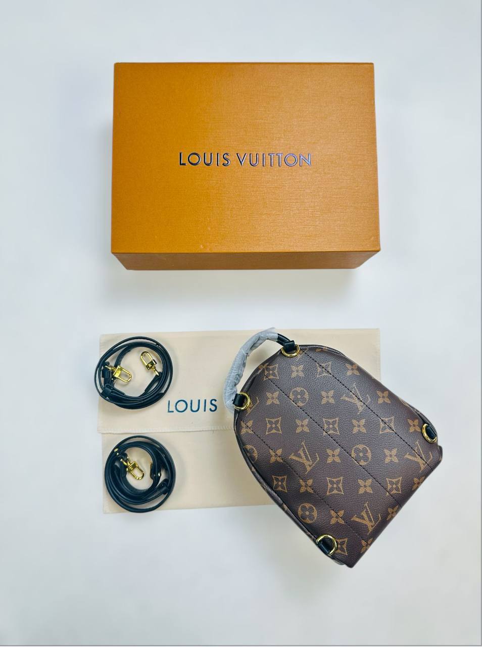 Louis Vuitton Monogram Palm Springs Mini Backpack in Brown/Black Color Best Sale UK Reps AAA Quality