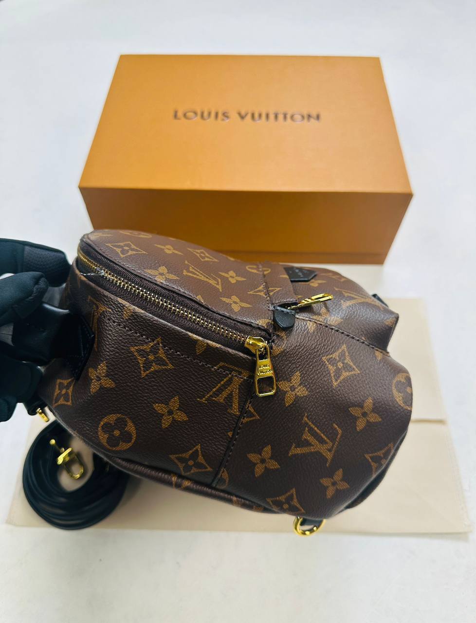 Louis Vuitton Monogram Palm Springs Mini Backpack in Brown/Black Color Best Sale UK Reps AAA Quality