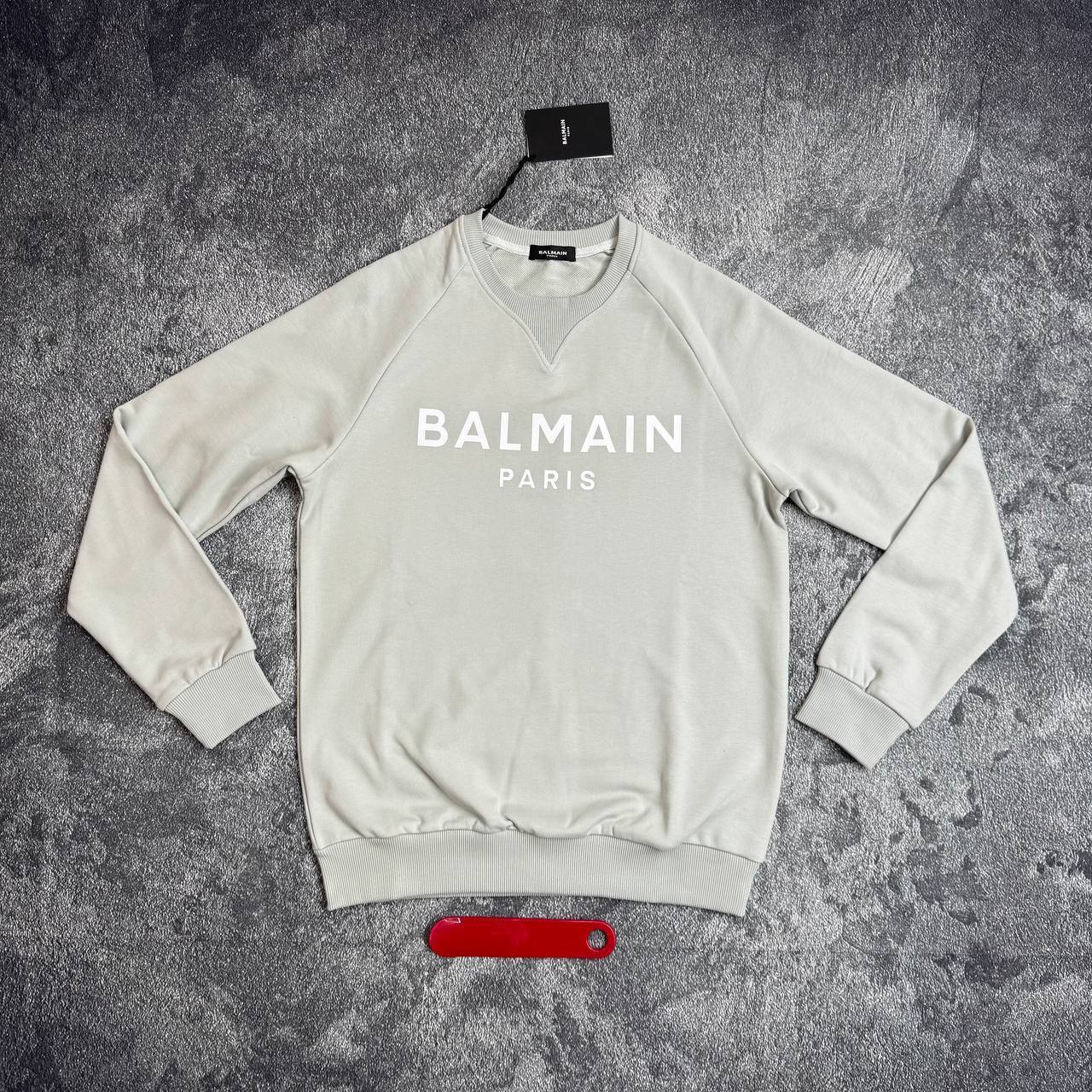 Balmain Paris Logo-Print Round Neck Cotton Sweatshirts Mens in Multiple Colors Best Sale UK Reps AAA Quality