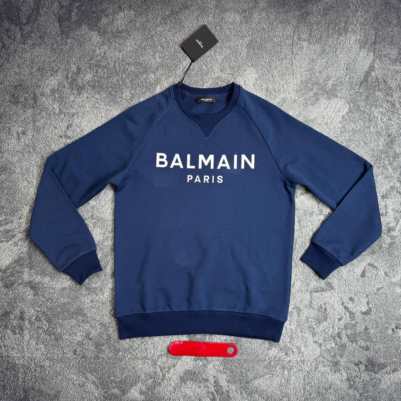 Balmain Paris Logo-Print Round Neck Cotton Sweatshirts Mens in Multiple Colors Best Sale UK Reps AAA Quality