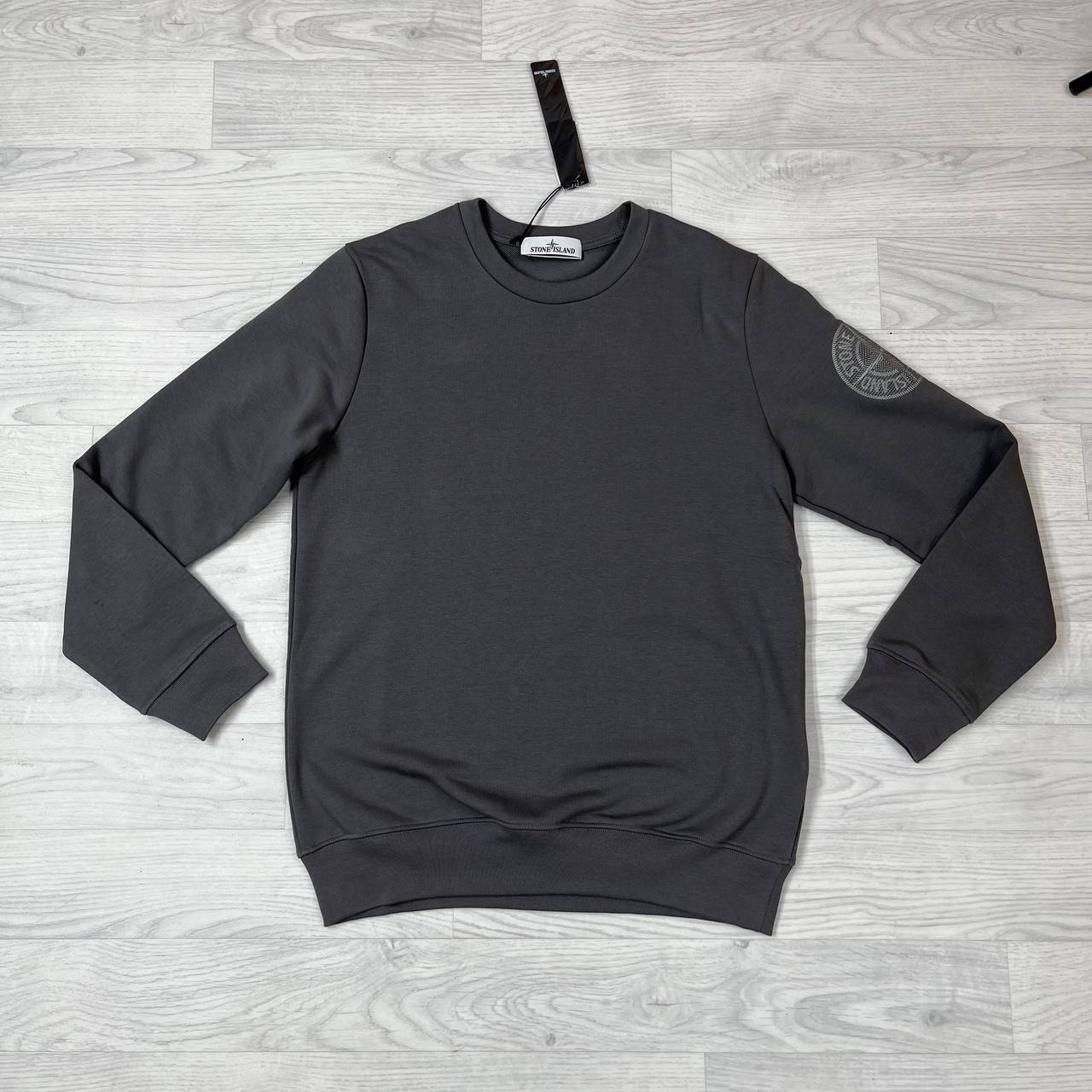 Stone Island Garment Dyed Fleece Sleeve Logo Jumpers Mens in Multiple Colors Best Sale UK Reps AAA Quality