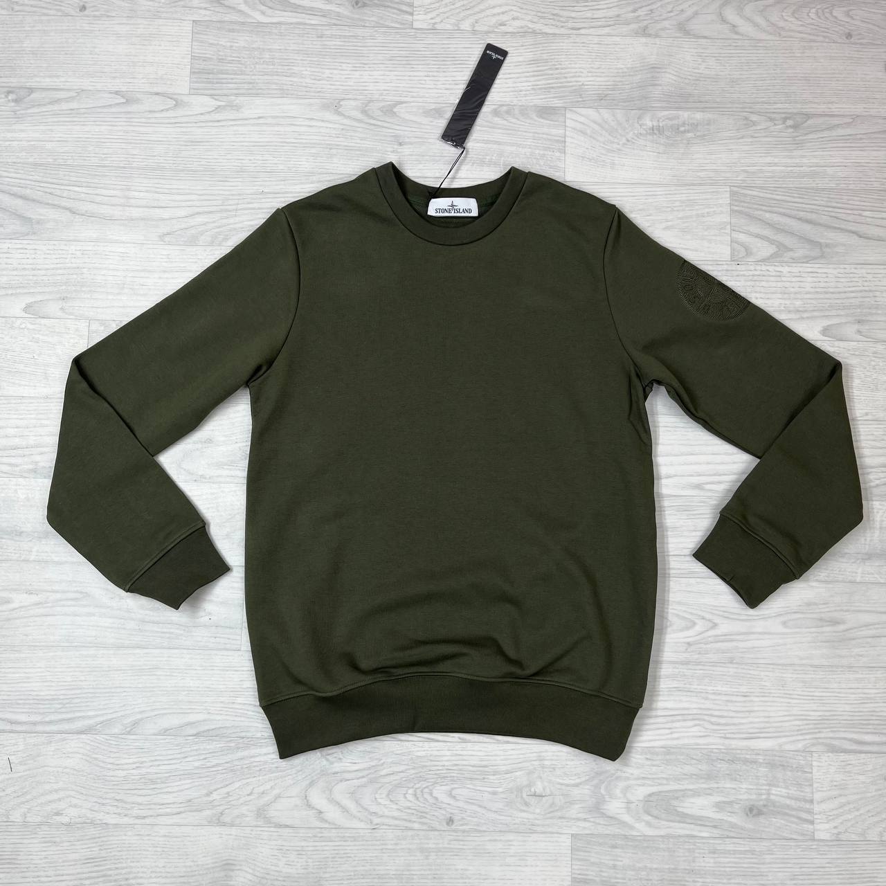 Stone Island Garment Dyed Fleece Sleeve Logo Jumpers Mens in Multiple Colors Best Sale UK Reps AAA Quality