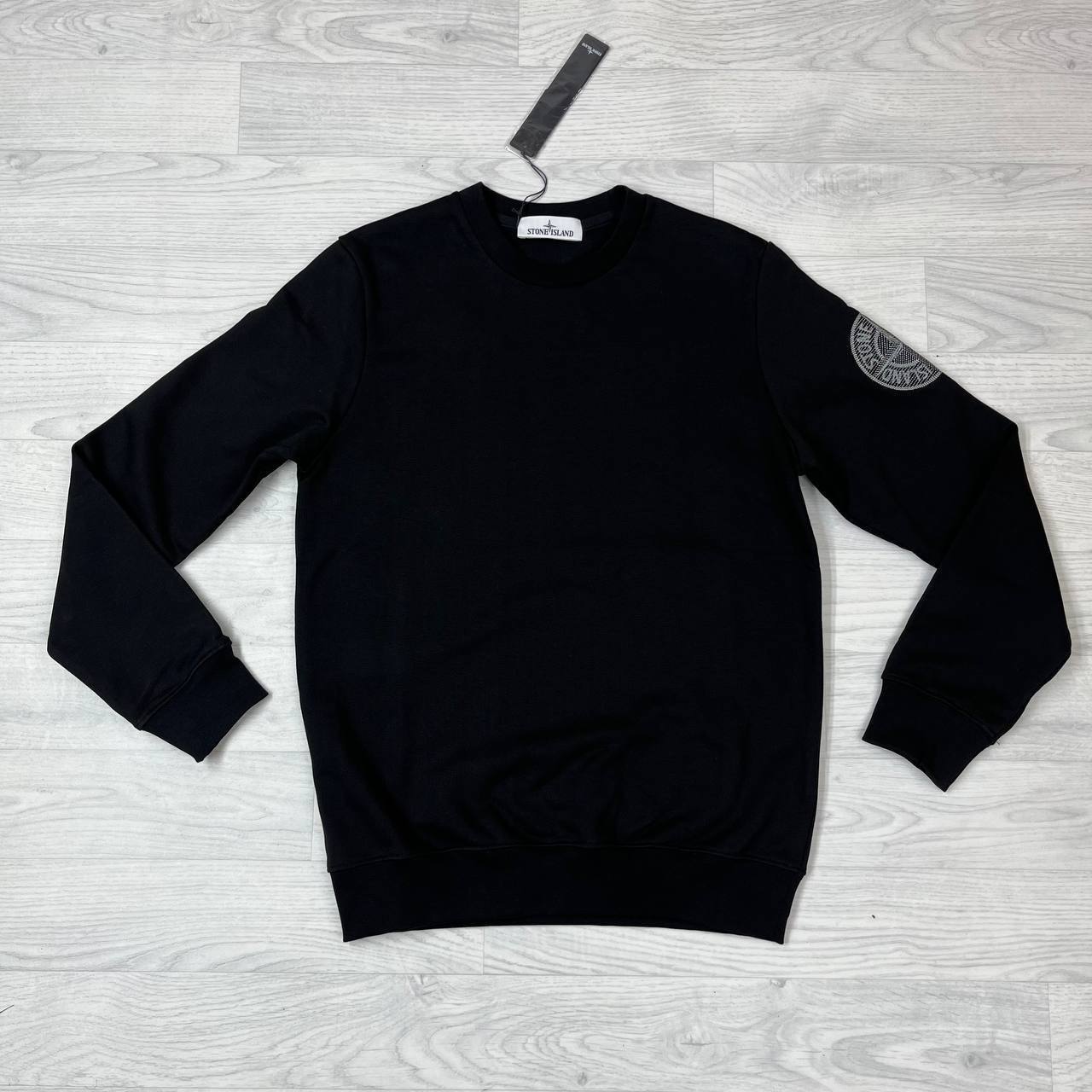 Stone Island Garment Dyed Fleece Sleeve Logo Jumpers Mens in Multiple Colors Best Sale UK Reps AAA Quality
