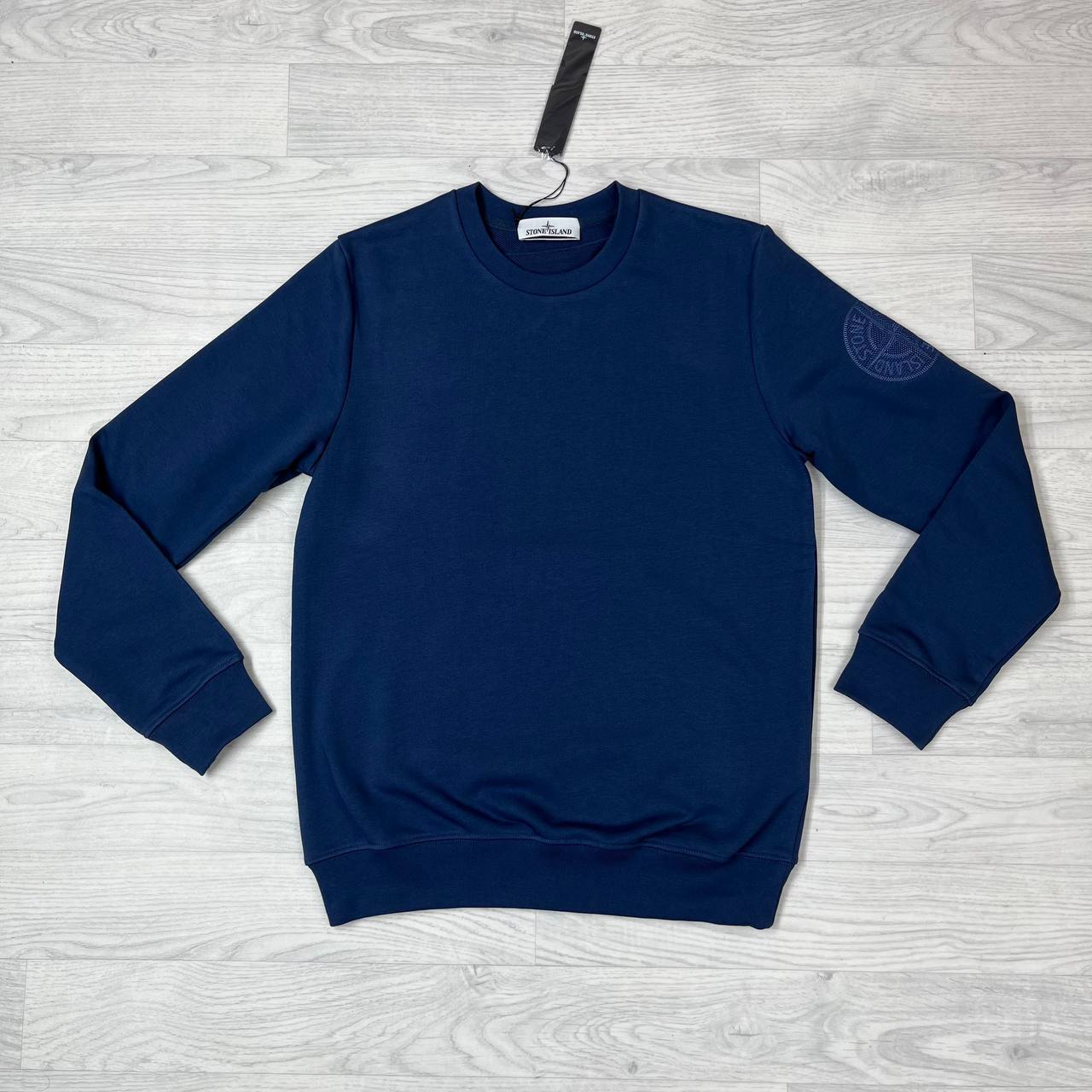 Stone Island Garment Dyed Fleece Sleeve Logo Jumpers Mens in Multiple Colors Best Sale UK Reps AAA Quality