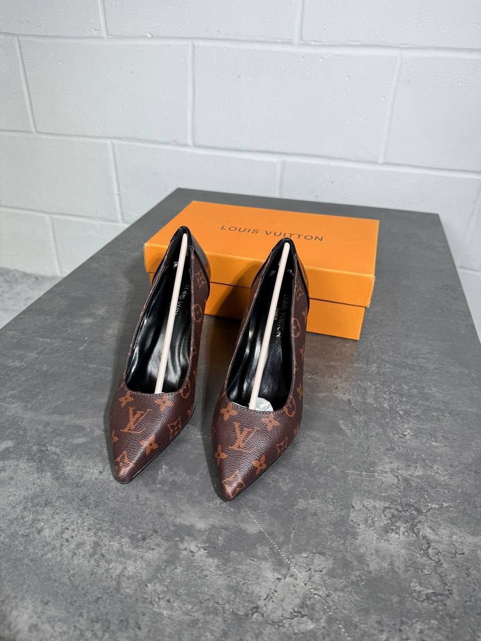 Louis Vuitton Leather Monogram Canvas and Patent Cherie Heels UK Reps AAA Quality