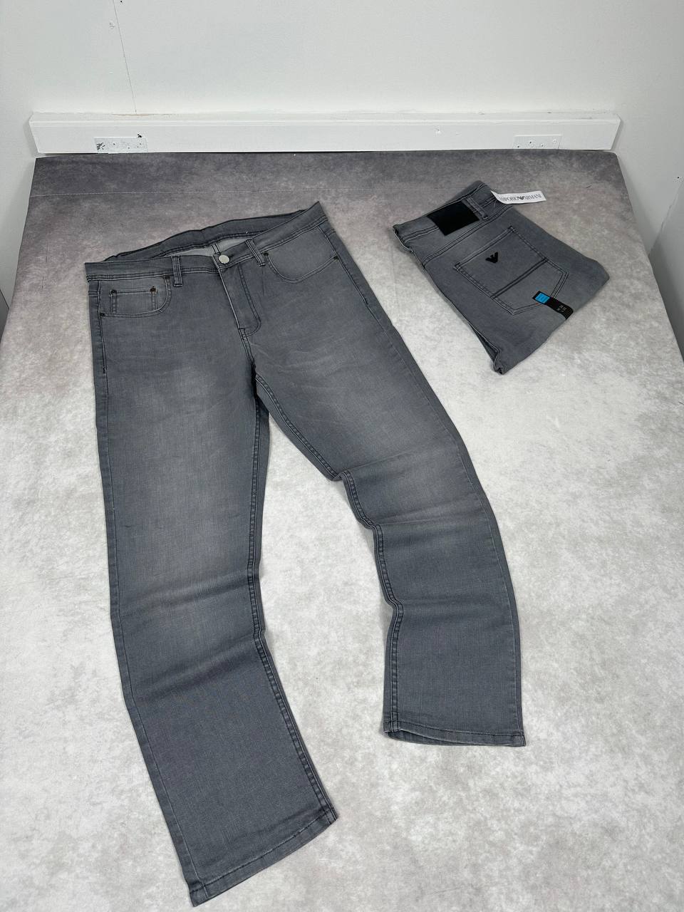Armani Washed Slim Fit Jeans With Stretch Mens in Grey Color Best Sale UK Reps AAA Quality