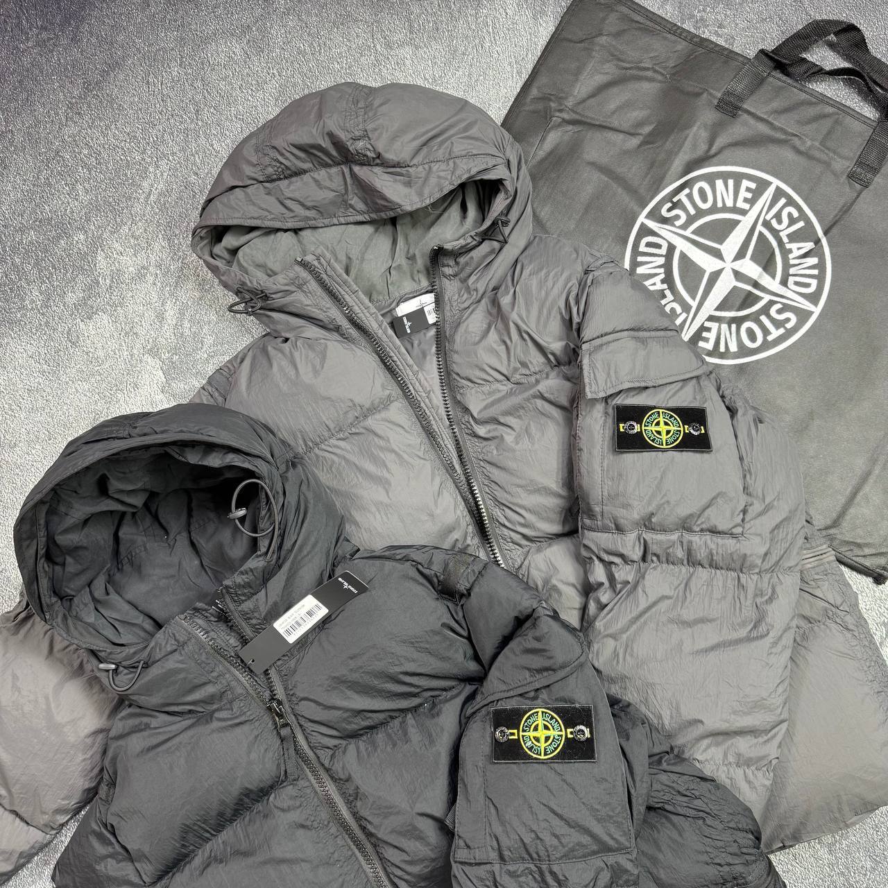 Stone Island Crinkle Reps Hooded Down Jacket Mens in 2 Colors Best Sale UK Reps AAA Quality