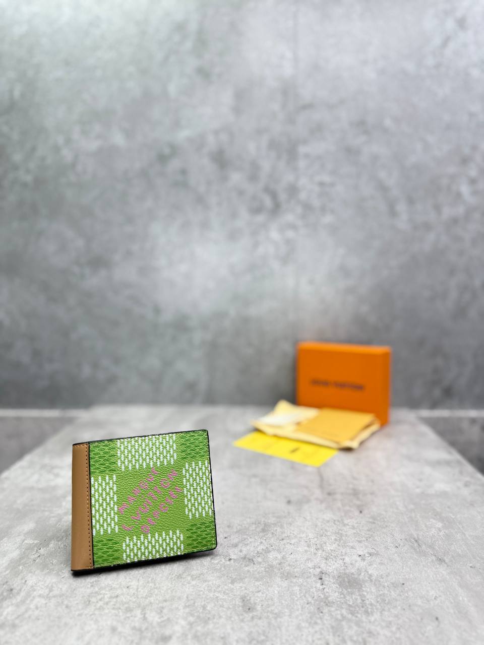 Louis Vuitton The Creator Slender Mens Wallet Green Best Sale UK Reps AAA Quality