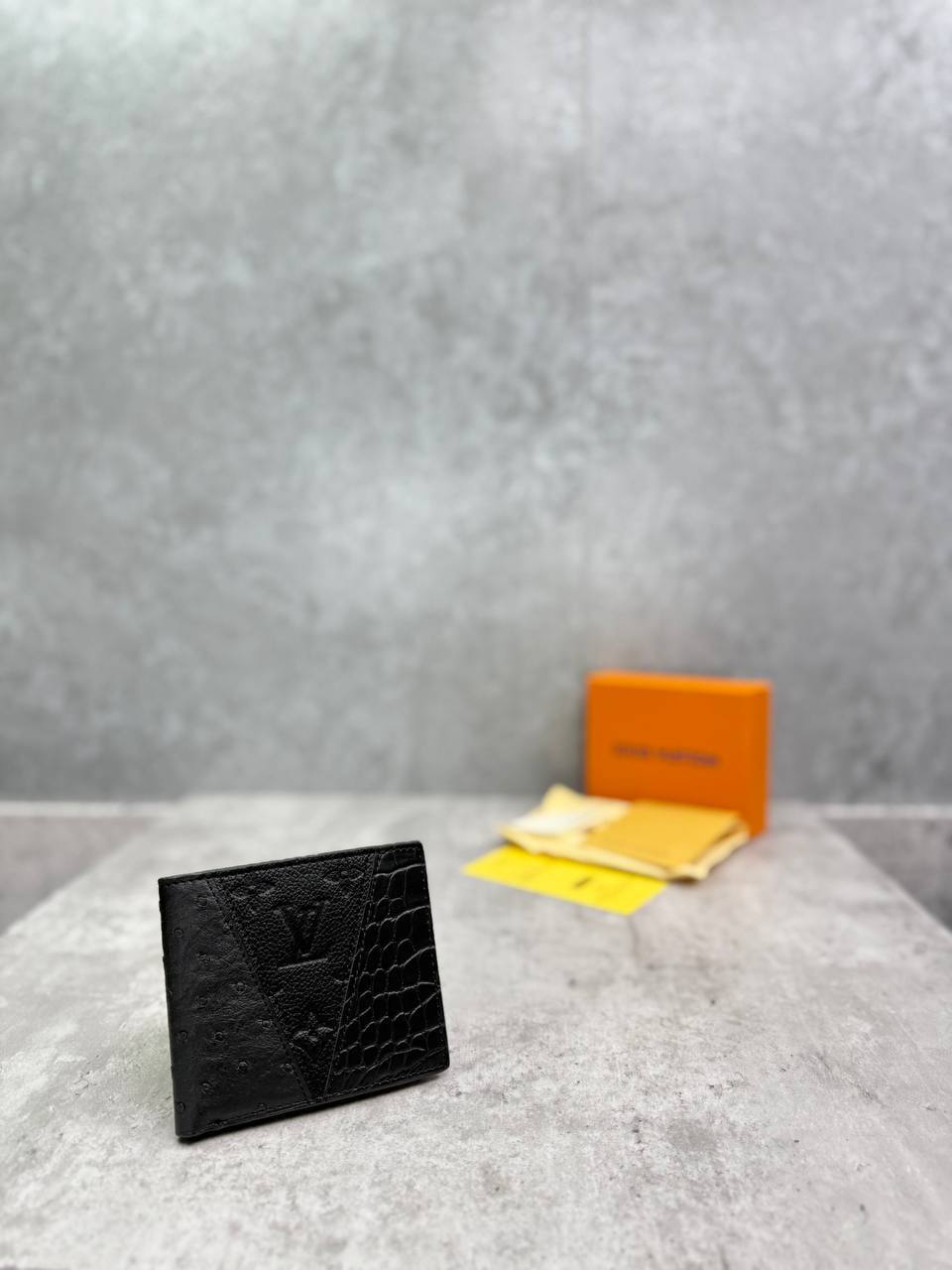 Louis Vuitton Crocodile Ostrich Taurillon Monogram Shadow Wallet Mens in Black Color Best Sale UK Reps AAA Quality