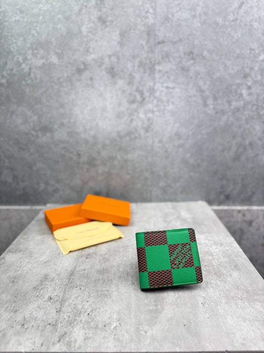 Louis Vuitton Multiple Wallet Damier Pop Green Wallet Mens Best Sale UK Reps AAA Quality