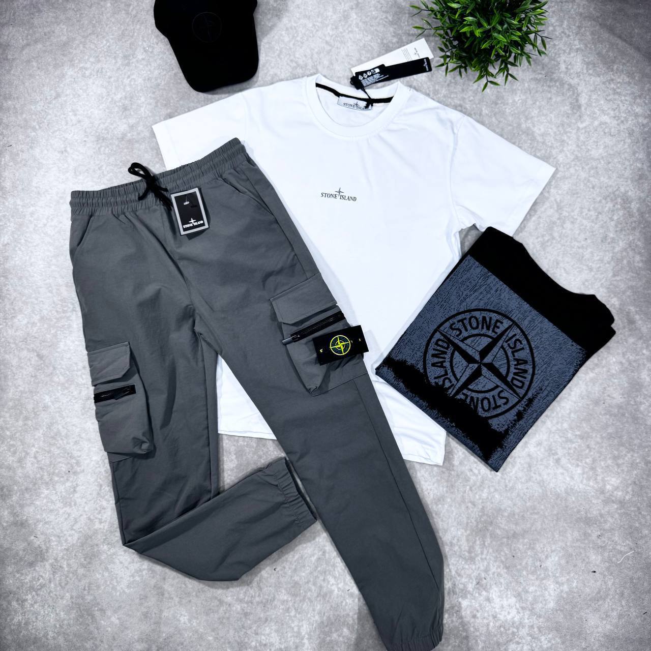 Stone Island Compass Logo Embroidered Mens Cargo Set in Multiple Colors Best Sale UK Reps