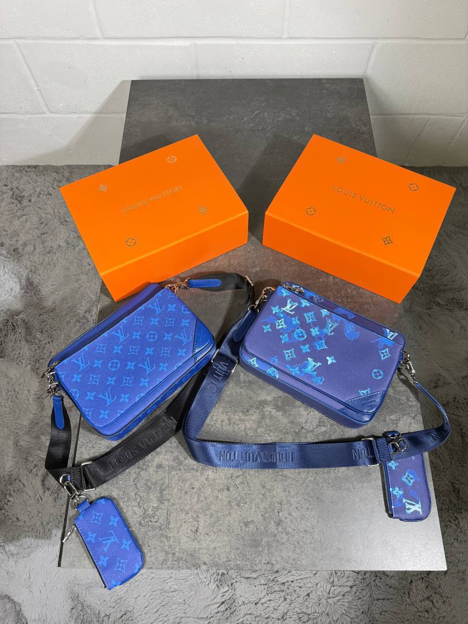 Louis Vuitton Collection Alpha Wearable Watercolor Trio Messenger Bags Monogram Mens UK Reps AAA Quality