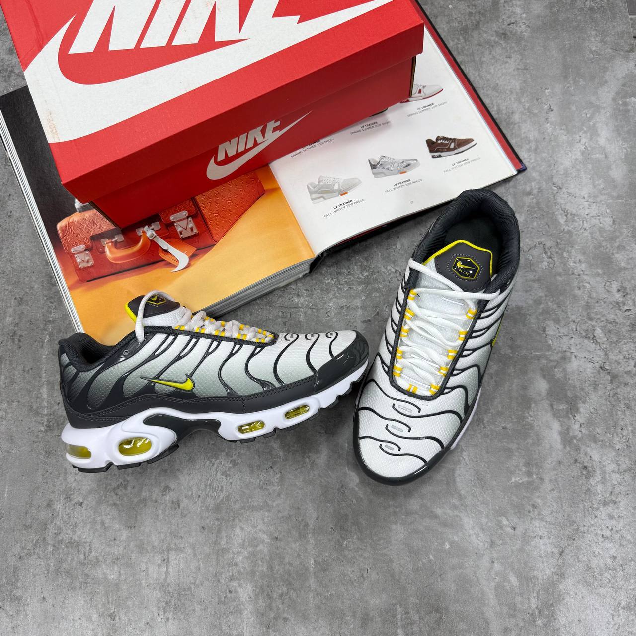 Nike TN Air Max Plus Grey/Yellow Mens Trainers Best Sale UK Reps AAA Quality