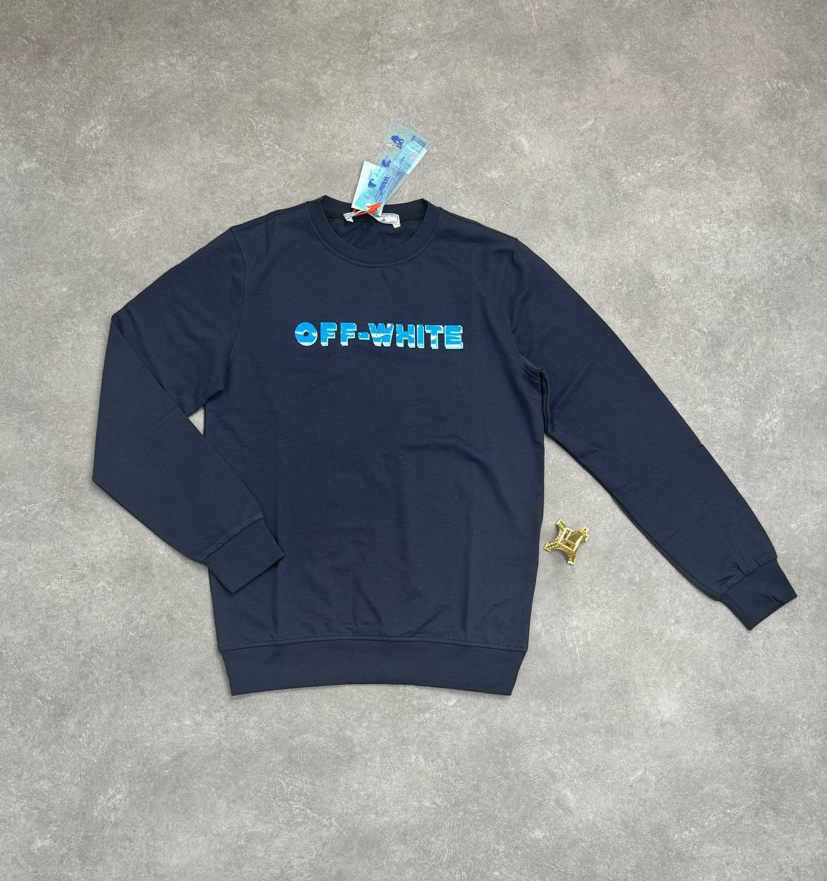 Off-White Metal Arrow Logo Round Neck Logo Embroidered Mens Jumpers in Multiple Colors Best Sale UK Reps AAA Quality
