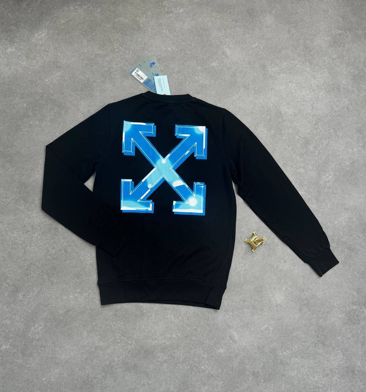 Off-White Metal Arrow Logo Round Neck Logo Embroidered Mens Jumpers in Multiple Colors Best Sale UK Reps AAA Quality